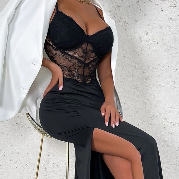 Black lace cami dress - Picture 4 of 4